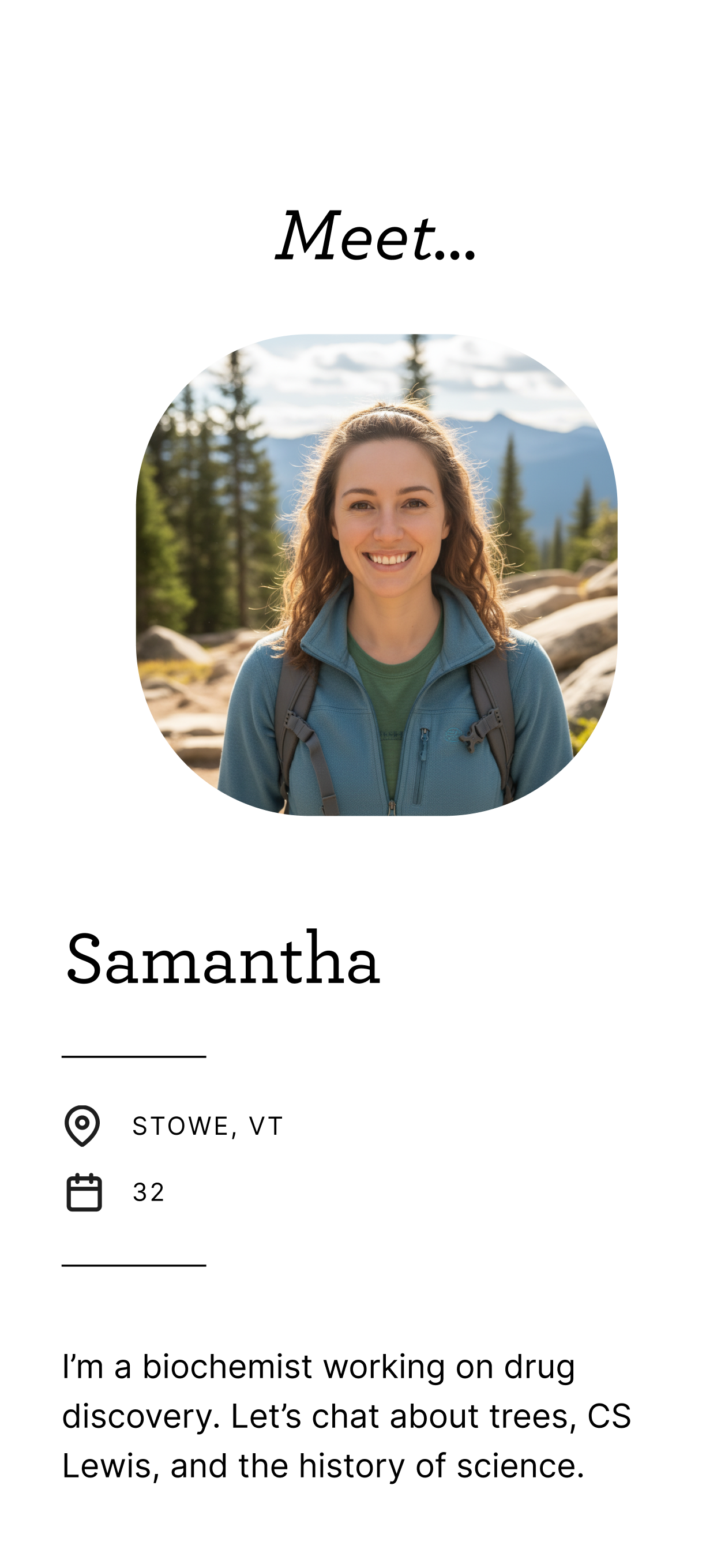 Today’s match — Samantha