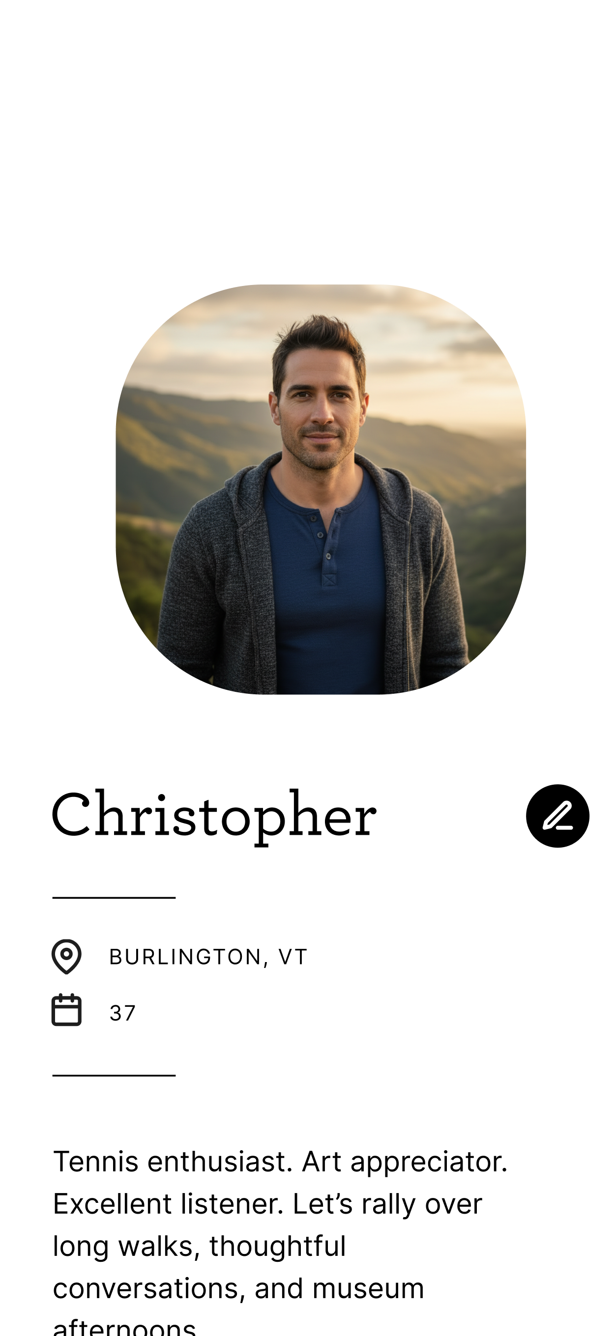 Your profile — Christopher